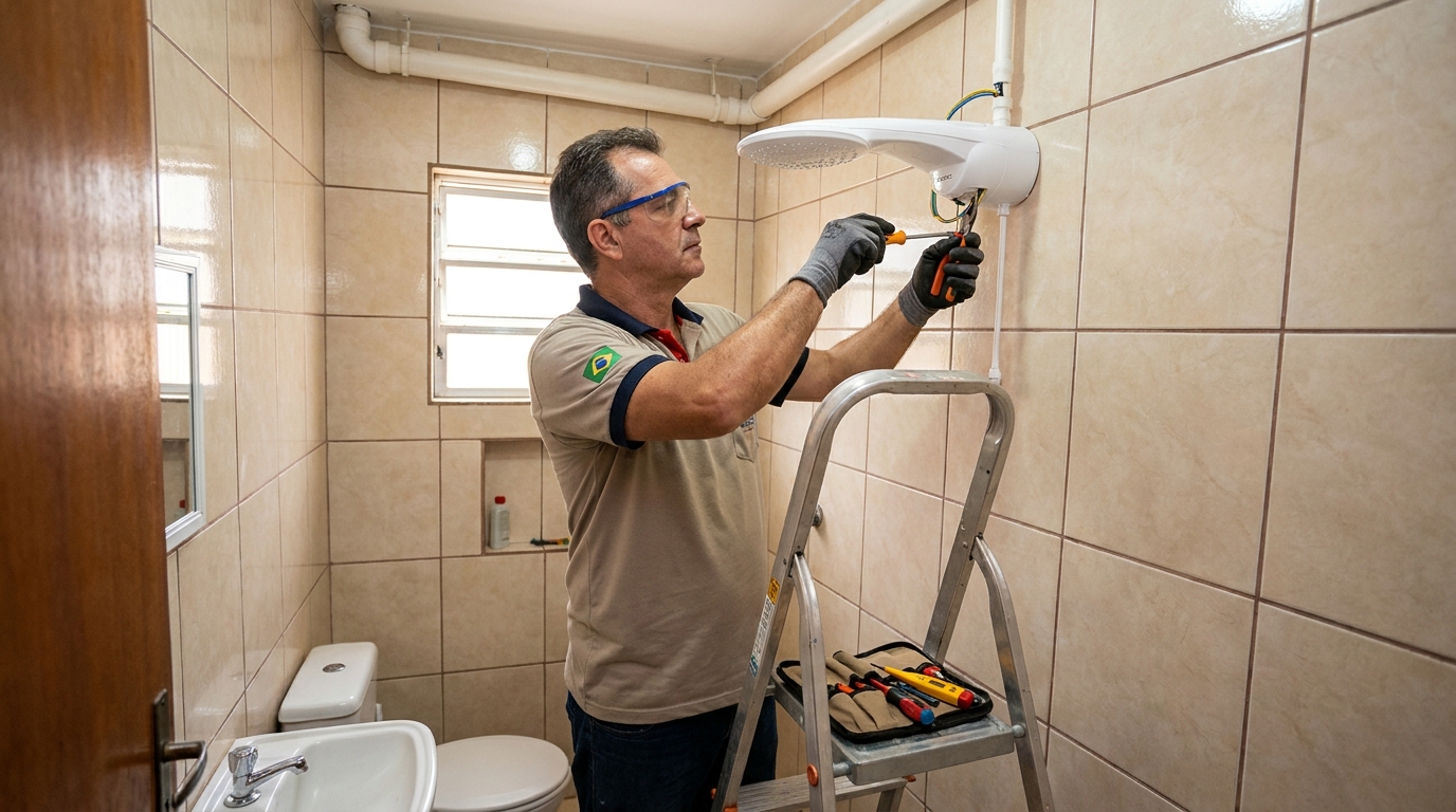 Substituição de Chuveiro Antigo em Ananindeua‑PA